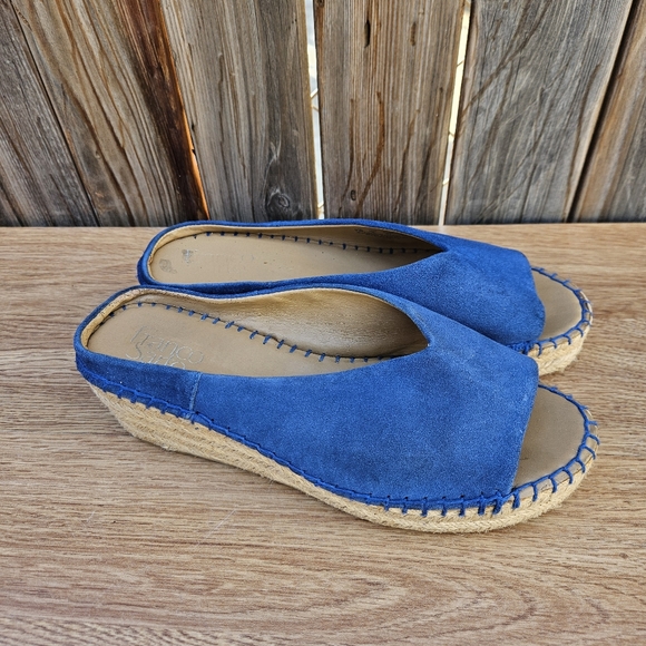 Franco Sarto Blue Suede Women's Slip-On Sandals Size 7 - Picture 12 of 16